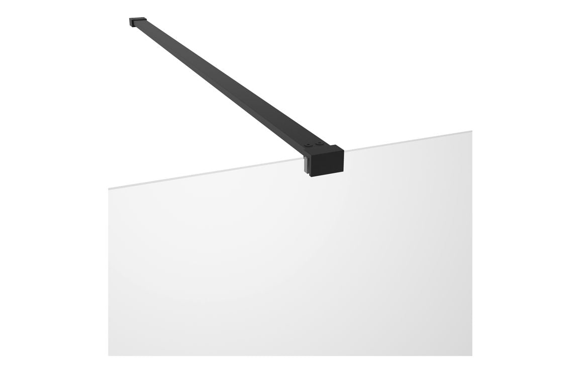 Wetroom Panel & Support Bar - Black