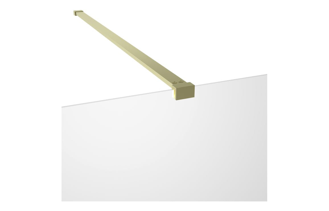 Wetroom Panel & Support Bar - Brushed Brass