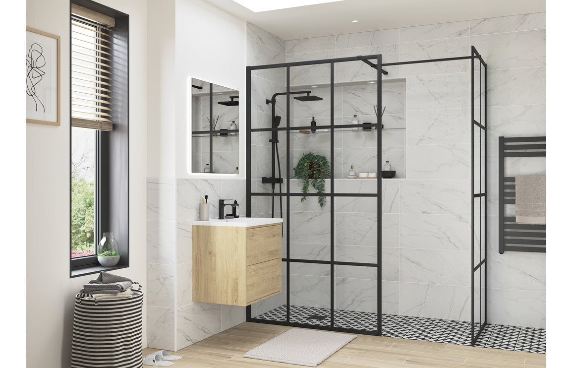 Black Framed Shower Wetroom Screen