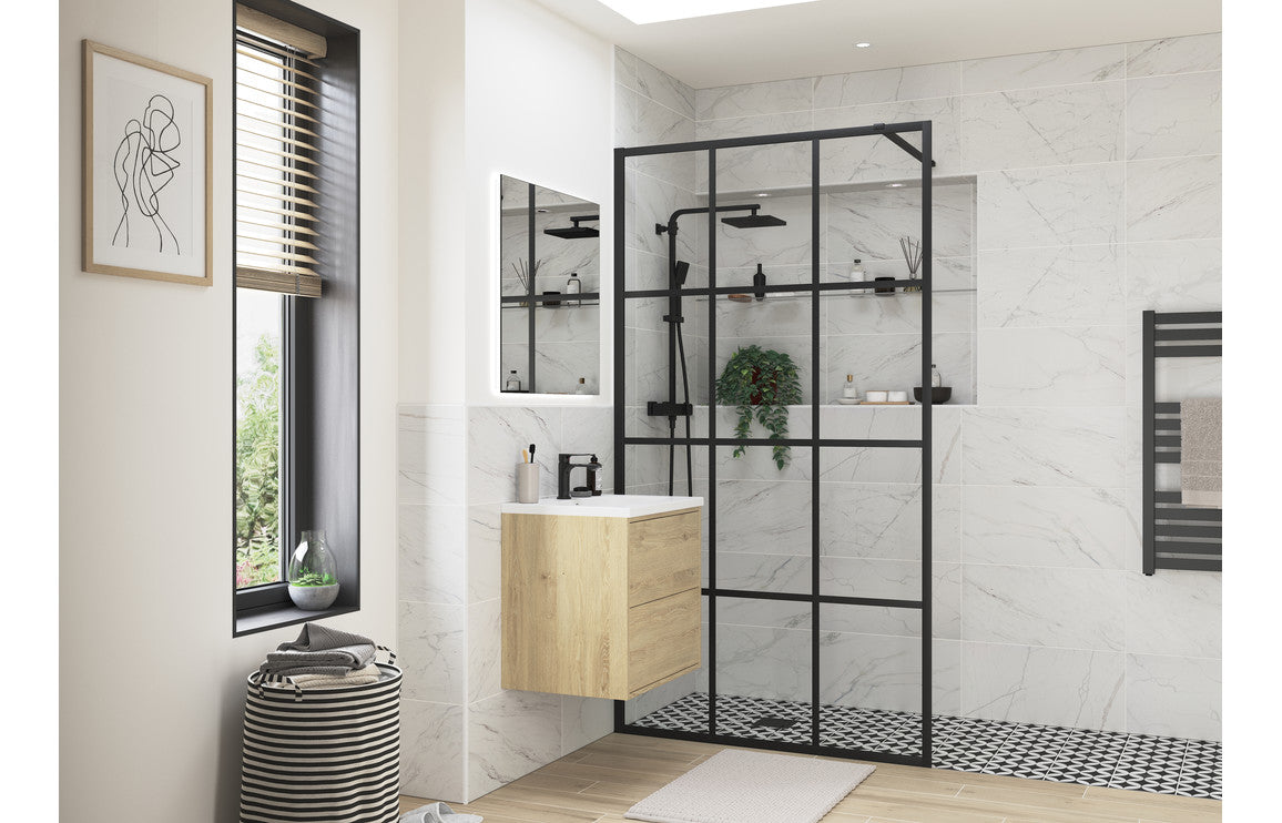 Black Framed Shower Wetroom Screen