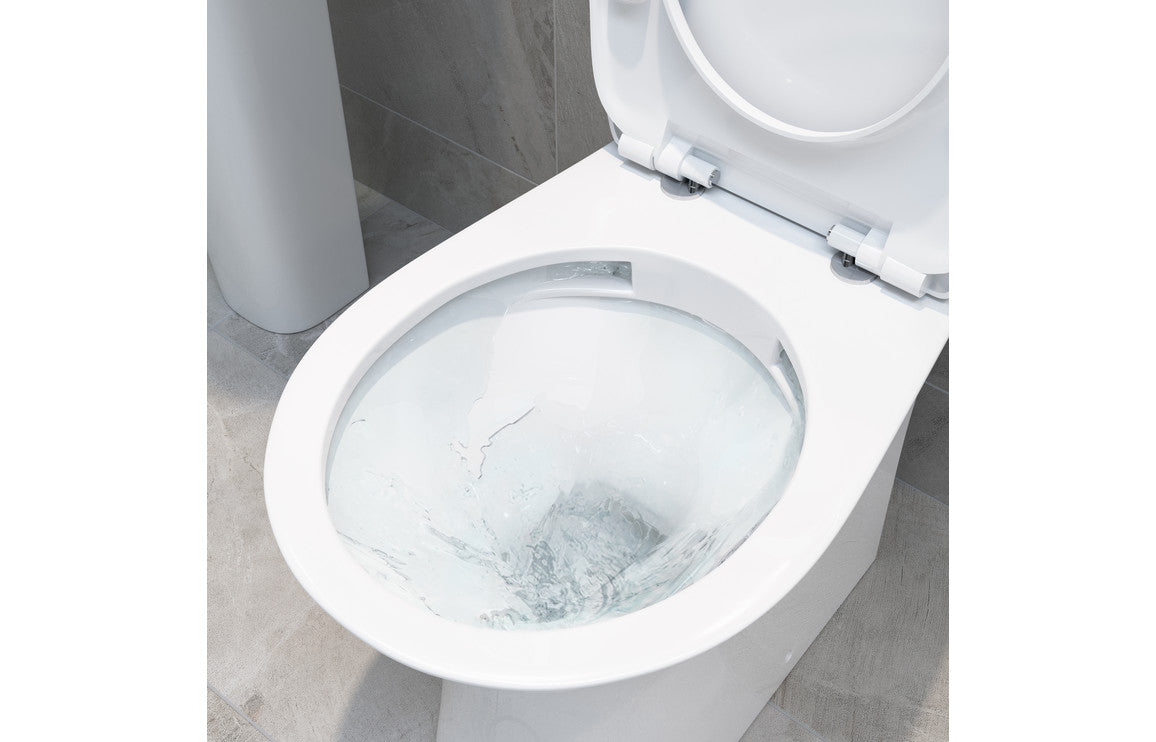 Sofia Rimless Close Coupled Open Back WC & Soft Close Seat