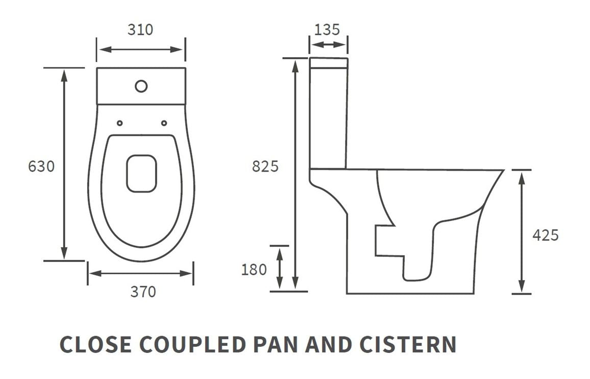 Sofia Rimless Close Coupled Open Back WC & Soft Close Seat