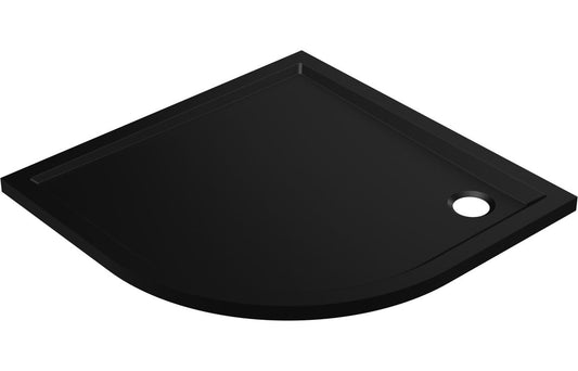 Slimline Quadrant Shower Tray & Waste – Matt Black Stone Resin