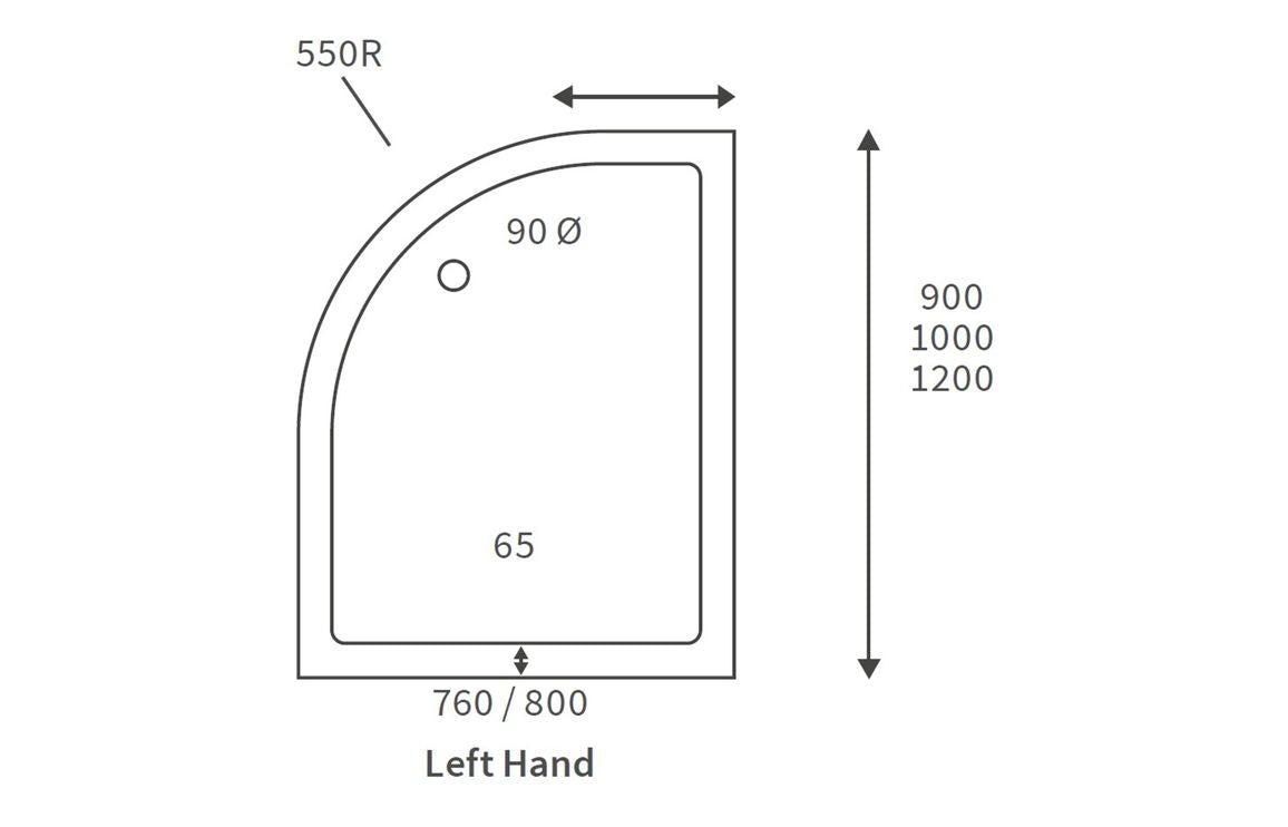 Offset Tray Diagram, Left Hand