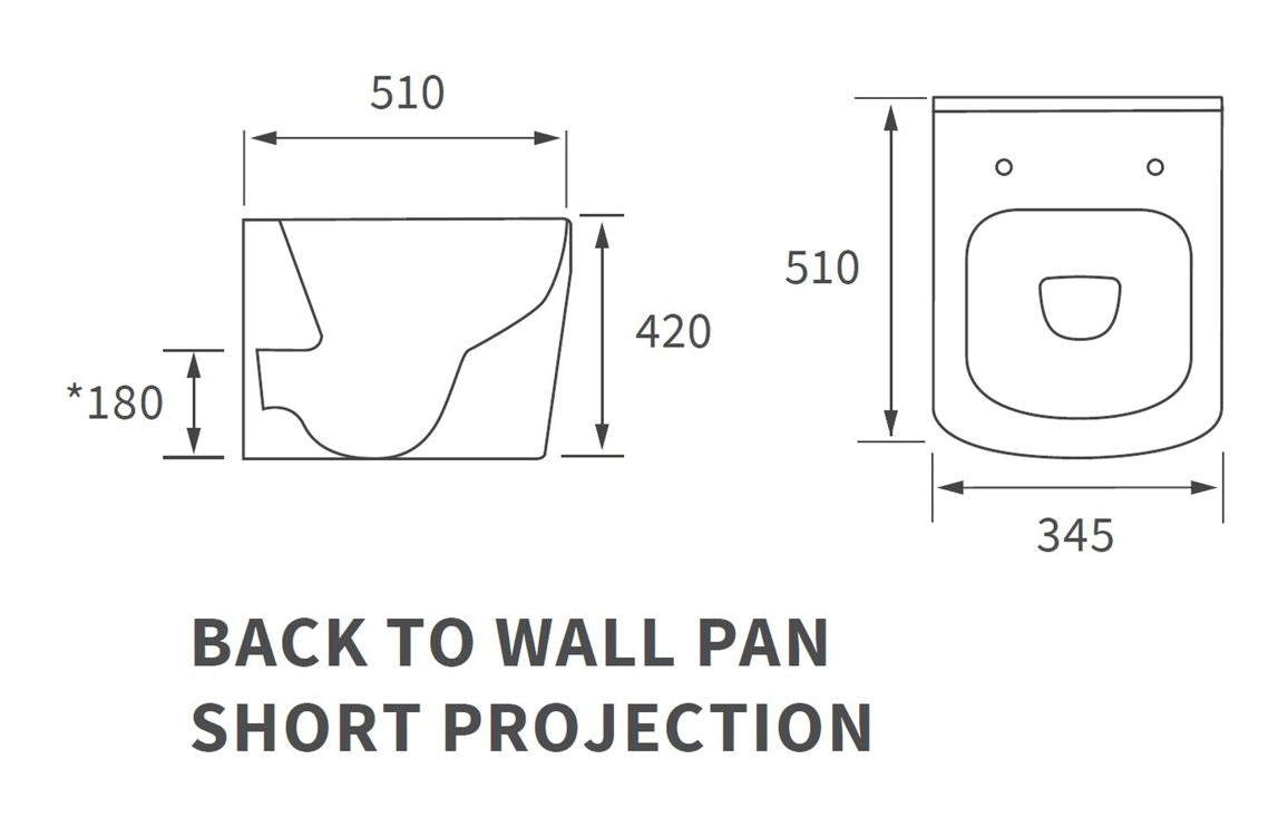 Tilia Rimless Back To Wall Comfort Height WC & Soft Close Seat