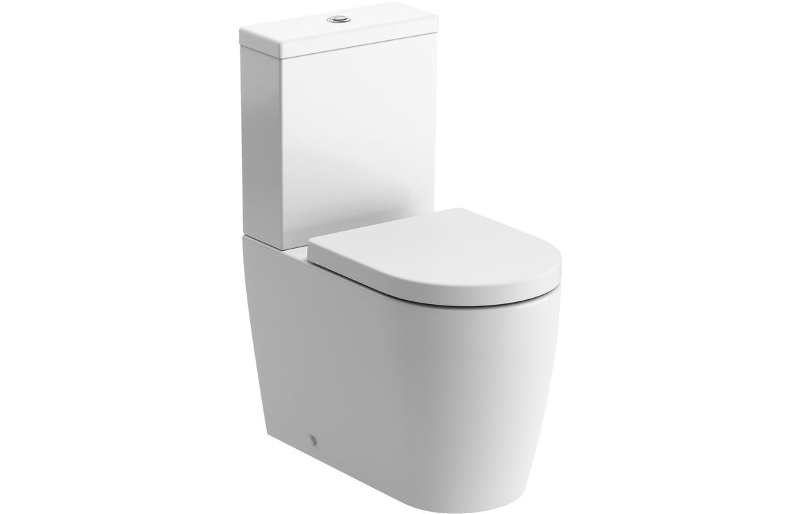 Cecilia Rimless Close Coupled Closed Back WC & Soft Close Seat